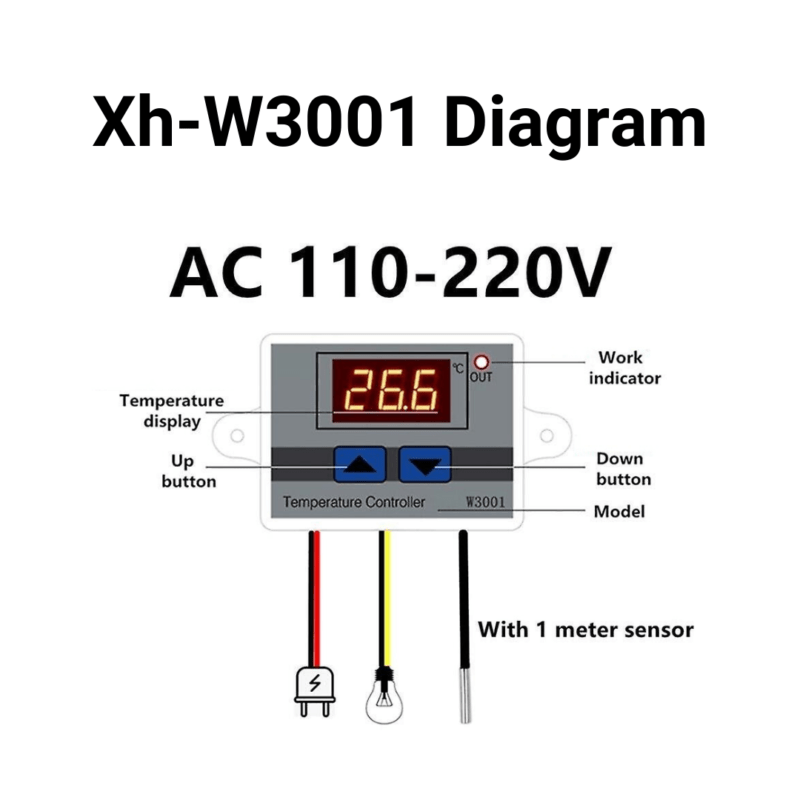 Temperature controller (W3001) 220v 1st quality - Image 4